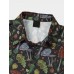 Mens Leaf Print Button Up Short Sleeve Shirts