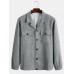 Men Nizi Pure Chest Pockets Button Collar Simple Jackets