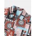 Mens Paisley Floral Color Block Print Ethnic Short Sleeve Shirts