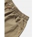 Men Solid Color Utility Pocket Street Elastic Waist Casual Cargo Pants